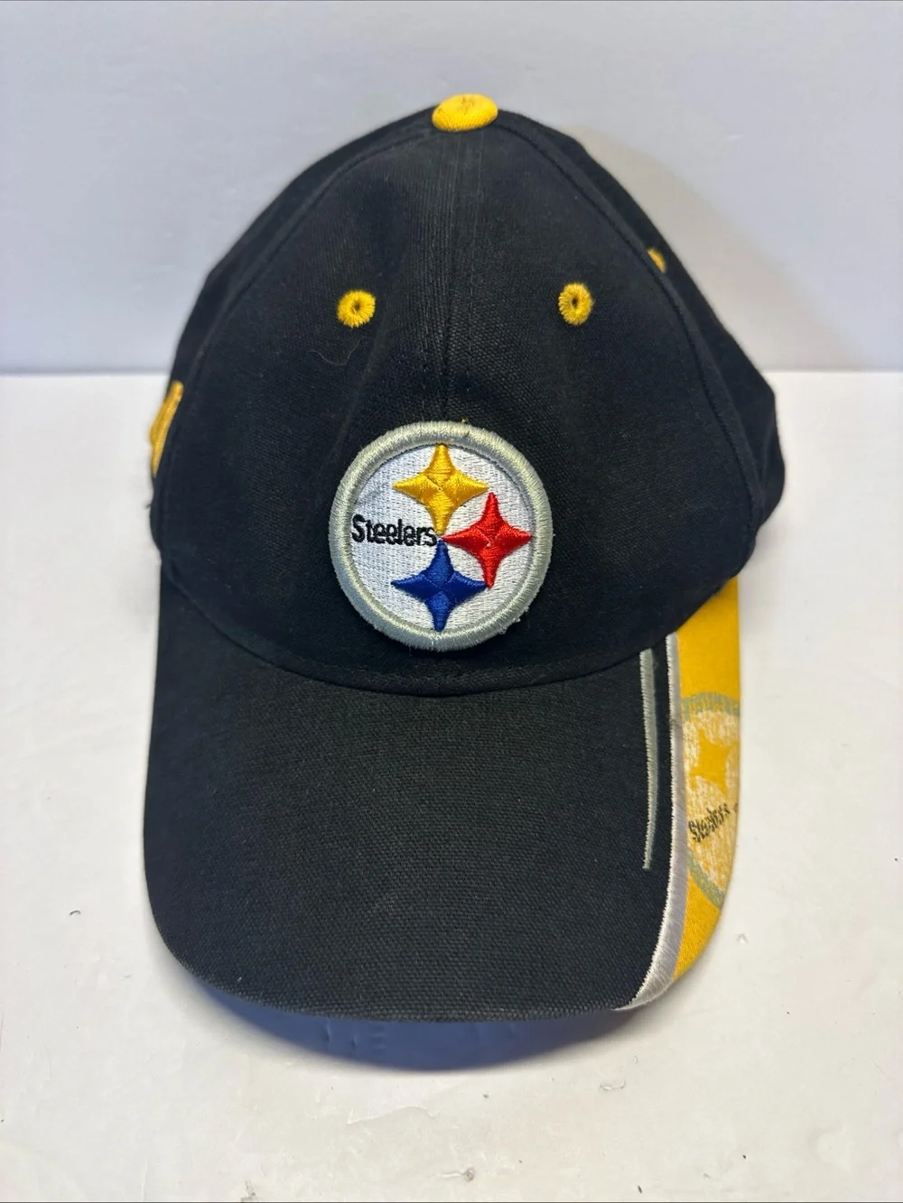Pittsburgh Steelers Kids One Size Adjustable NFL Black Yellow Cotton Hat Cap